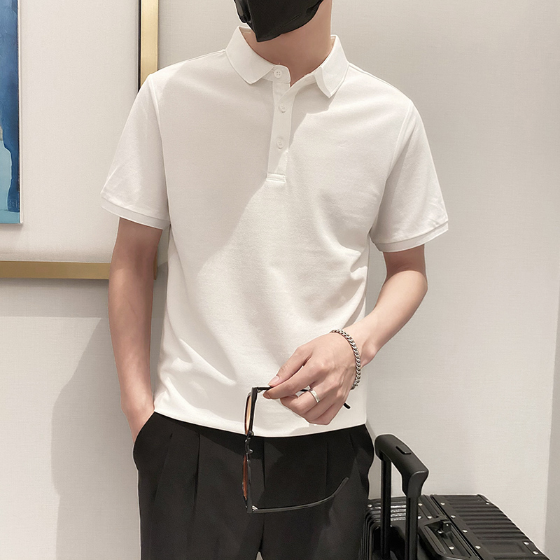 XS155矮个子翻领短袖polo衫男纯色薄款修身t恤小个子上衣小码体恤
