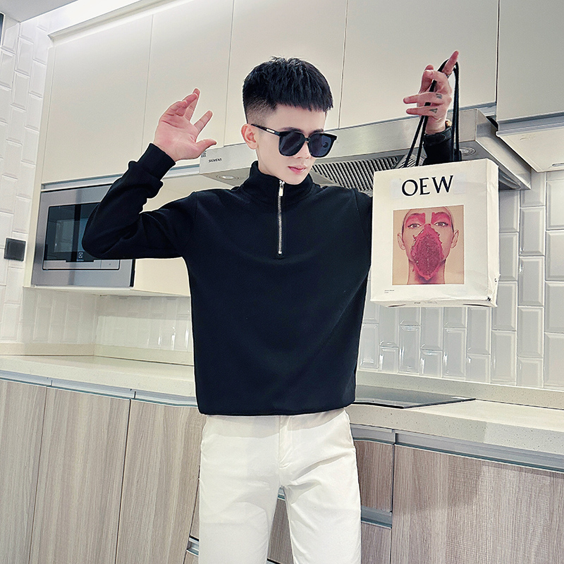 青年潮流休闲XS百搭简约小个子拉链卫衣小号S时尚秋季小码长袖T恤