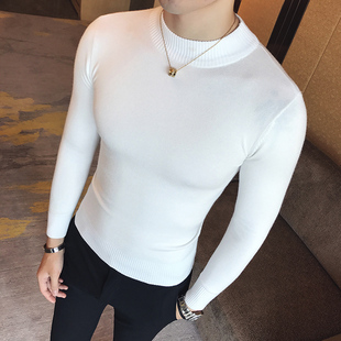 小号小码男装秋冬矮个子S号XS码半领毛衣修身打底针织衫毛线衣155