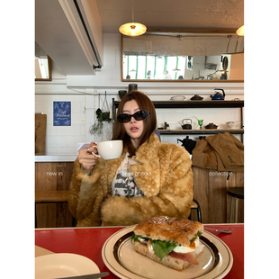 THREE 鹿栖林立领环保皮草短外套 GOOOD殷三吉