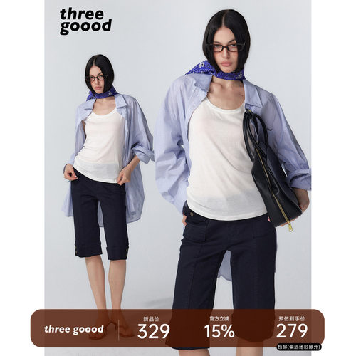 THREEGOOOD显瘦工装牛仔中裤