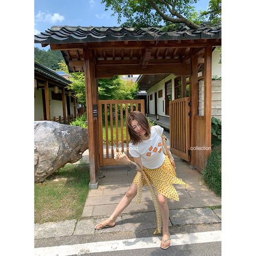 印花星星图案不规则半裙