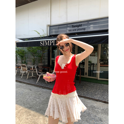 盛夏曼波半身裙设计感格纹短裙