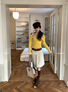 THREE GOOOD殷三吉  三色羊毛长袖设计感绑带针织衫Y725S00747