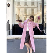 THREE 风衣外套 简约大气感中长款 GOOOD殷三吉 粉月栖枝