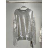 GOOOD 三吉 小岭风季 THREE 袖 子网纱拼接卫衣DW240160