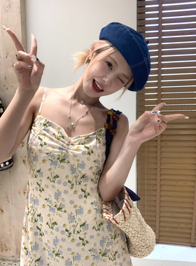 THREE GOOOD殷三吉 夏日甜茶小雏菊吊带连衣裙 DQ240106