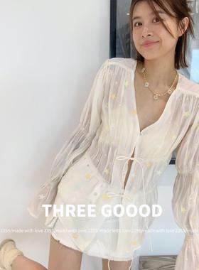 THREE GOOOD殷三吉OD工装风设计感小众口袋夏短半身裙裤SQ230502