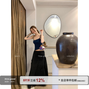 不对称肩带设计感修身 撞色叠穿吊带 内搭好穿 GOOOD殷三吉 THREE