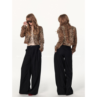 GOOOD殷三吉 翻领短款 加州旷野 小版 豹纹夹克外套 修身 THREE