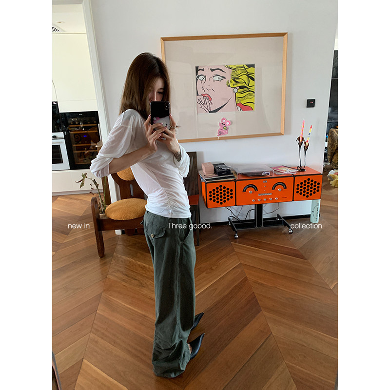 THREE GOOOD殷三吉 复古做旧分割工装感休闲水洗牛仔裤,女装/女士精品,牛仔裤,淘宝优惠券,粉丝福利购,淘宝优惠卷