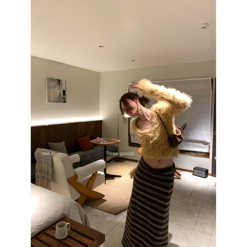 THREEGOOOD针织毛呢半身裙