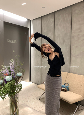 THREE GOOOD殷三吉绑带蝴蝶结毛衣女早春新款开衫上衣
