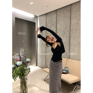 上衣 开衫 THREE GOOOD殷三吉绑带蝴蝶结毛衣女早春新款