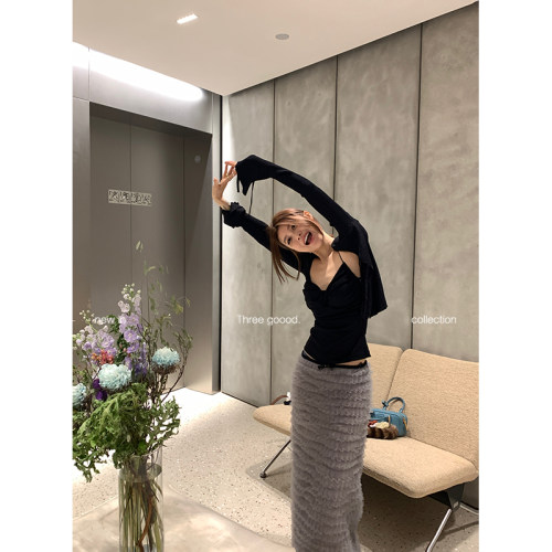 三吉绑带蝴蝶结毛衣女新款开衫