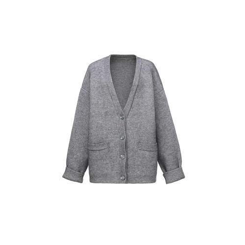 THREEGOOOD/三吉V领毛衣开衫