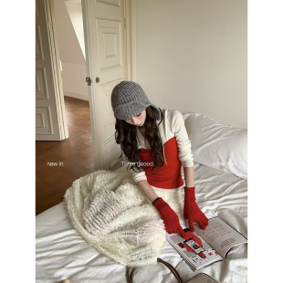 上衣修身 褶皱针织抹胸可叠穿单穿短款 抹胸 GOOOD殷三吉 THREE