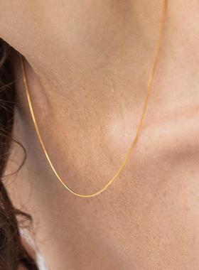 钛钢镀金简约迷你细圆蛇骨链 1MM 2MM锁骨链 欧美ins风女时尚配链