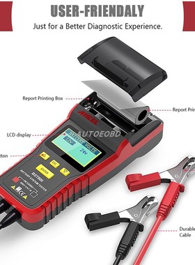 Ancel BST500 12V 24V Car Battery Tester With Thermal Printer