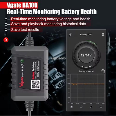 现货Vgate BA100 12V BATTERY ASSISTANT15mA蓝牙4.0汽车电瓶检测