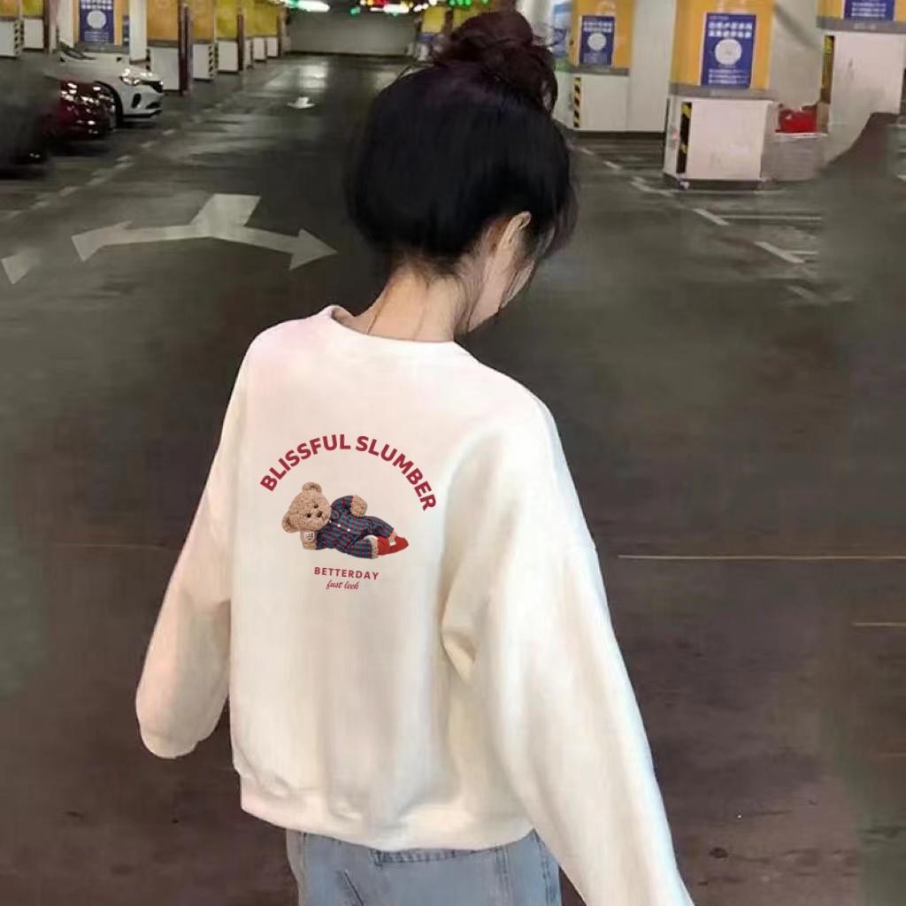 高腰卫衣薄款春秋短款新款女韩版圆领小个子长袖宽松时尚ins上衣