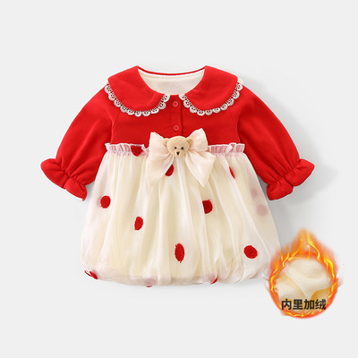 周岁女宝宝礼服冬装婴儿衣服
