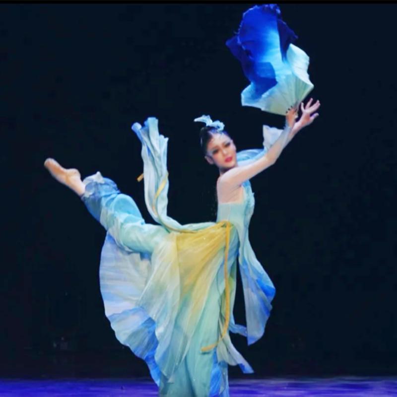 新款民族民间舞洄同款舞蹈服中国风演出服民族服装女表演艺考定制