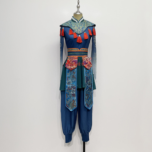 新款 桃李杯舞蹈服剧目服艺考服女定制 古典舞演出服群青翎子舞同款