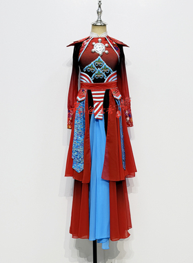 PDE少儿古典舞演出服女战鼓迎枪展英雄舞蹈服破天门艺考戏曲服