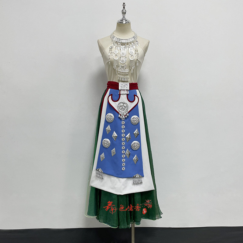 新款民族舞演出服舞蹈服饰羌族服装山语者同款表演服饰女艺考定制