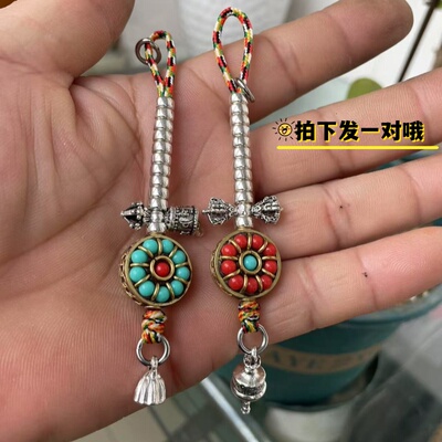 藏式文玩迷你计数器小星月金刚菩提珠子搭配侧挂尼泊尔流苏配饰