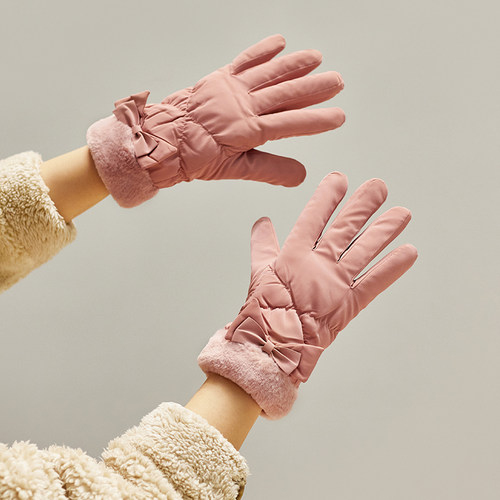 香丝入柜女聚酯纤维分指朋友手套