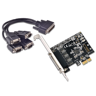 西霸E1-PCE99100-4S PCI-E转串口RS232工控4口扩展卡COM电脑 1拖4