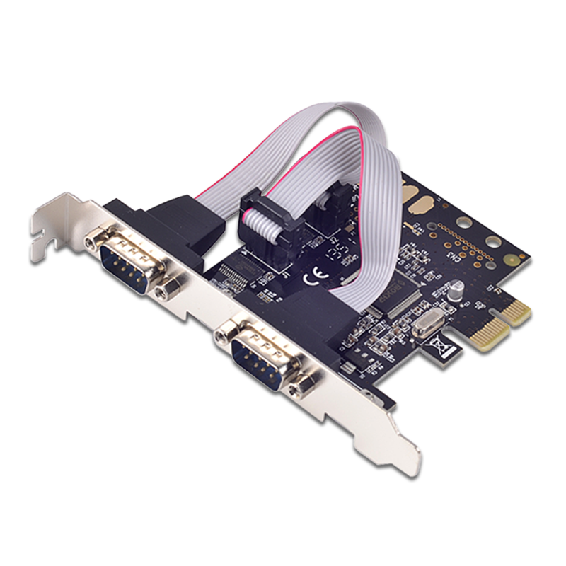 西霸E1-PCE9922-2S PCI-E转串口卡 扩展2口RS232拓展卡DB9针COM卡