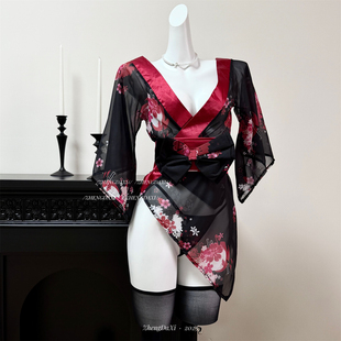 郑大嘻~红颜美人 性感古风睡衣睡袍透视纯欲汉服日式趣味cos套装