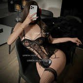 郑大嘻 性感内衣套装 睡衣qqny制服圣诞情趣连体睡衣网纱蕾丝睡裙