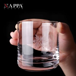 NAPPA 厚底古典杯 手工雕刻水杯威士忌水晶杯洋酒杯烈酒杯创意个性