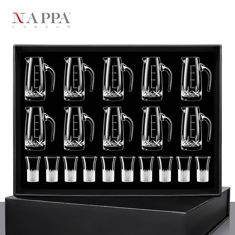 国风手工雕花水晶玻璃白酒杯