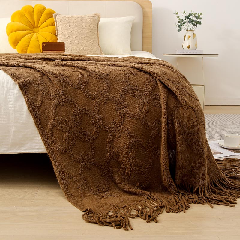 欧式简约现代床尾巾沙发毯沙发巾盖布盖毯酒店民宿装饰毯