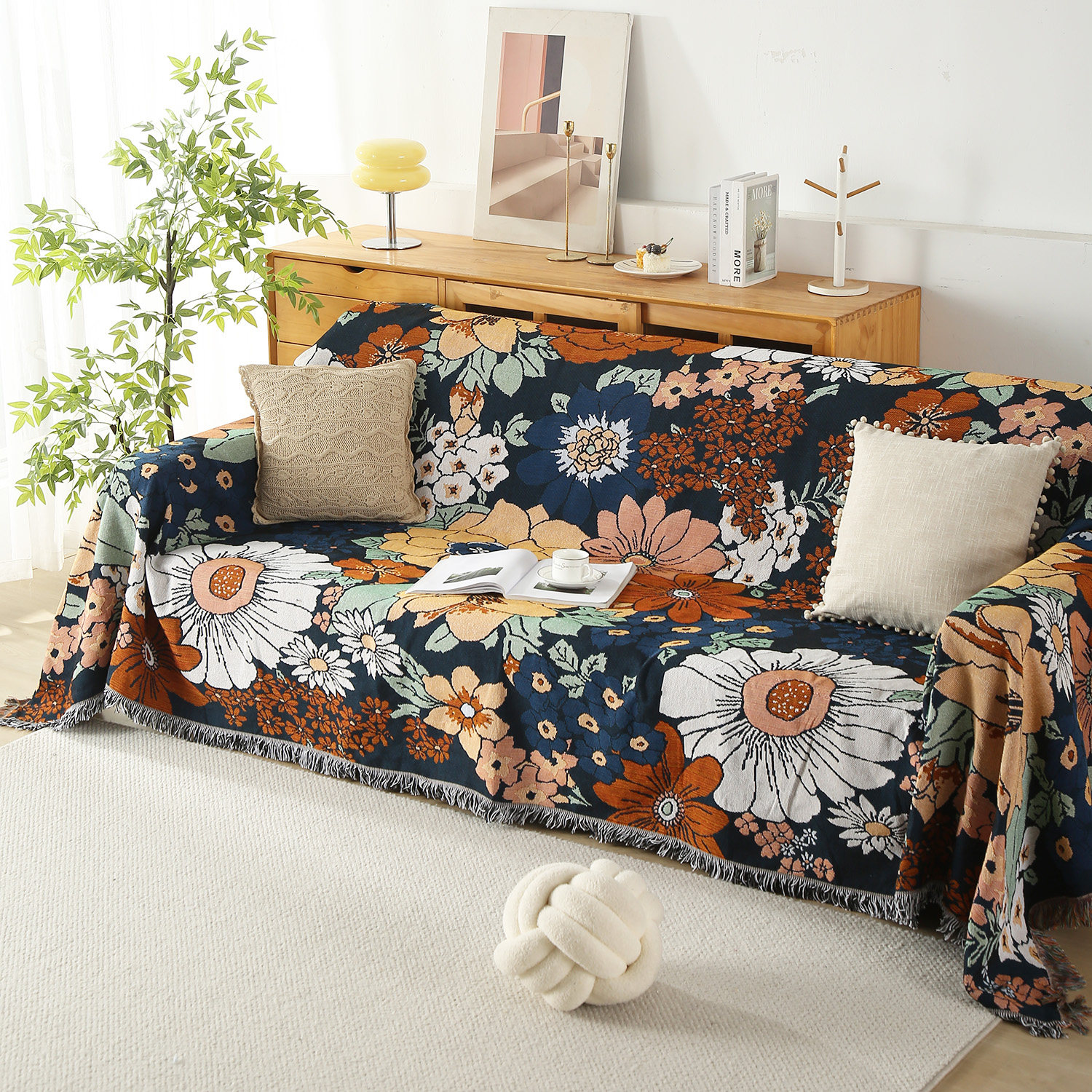 田园加厚繁花沙发巾单双人花卉沙发毯样板间耐磨防尘罩沙发套桌布,居家布艺,沙发套,淘宝优惠券,粉丝福利购,淘宝优惠卷