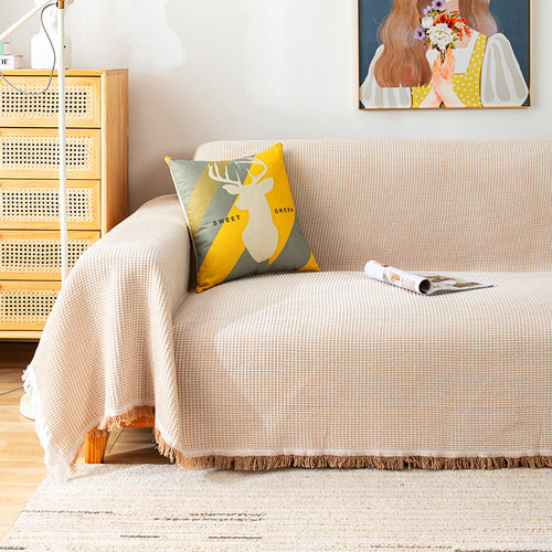 北欧网红沙发毯全盖装饰民宿蜂窝