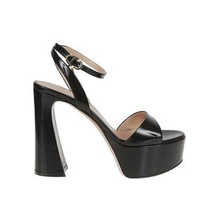 GIANVITO 優(yōu)雅時(shí)尚 女款 ROSSI黑色雕花跟真皮涼鞋