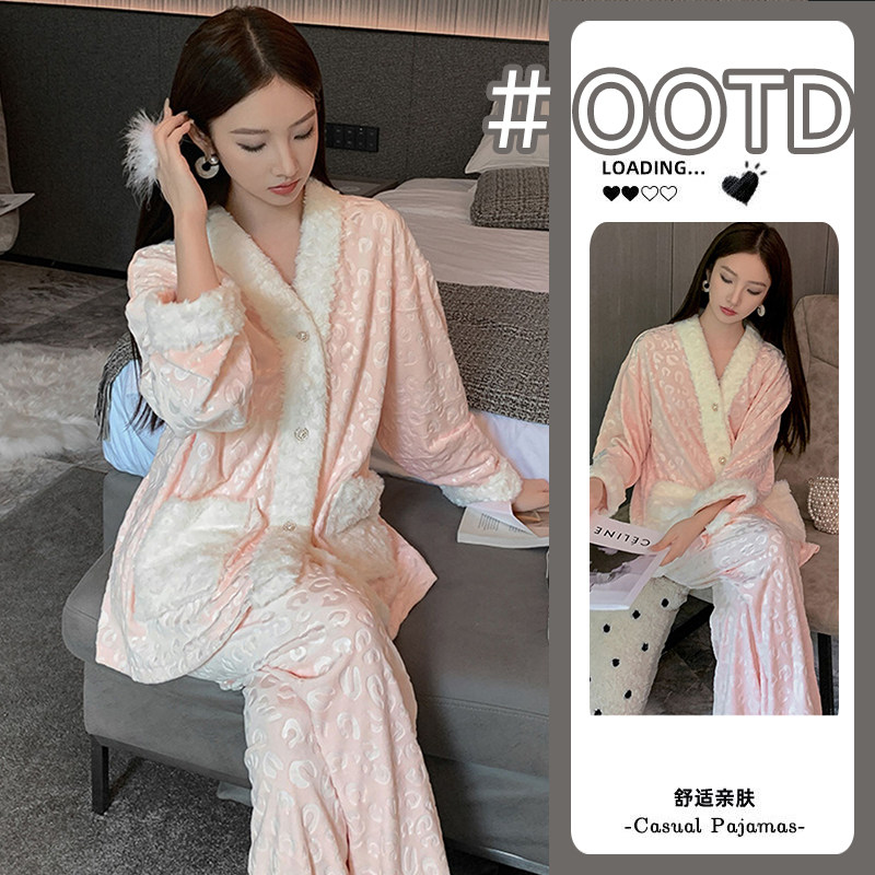女士甜美薄款保暖长袖长裤开衫家居服可外穿套装秋冬新款德绒睡衣,女士内衣/男士内衣/家居服,睡衣/家居服套装,淘宝优惠券,粉丝福利购,淘宝优惠卷