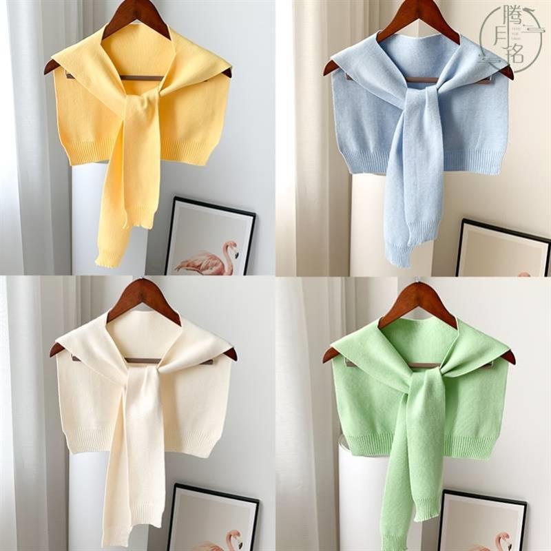 衬衫披肩单卖外塔纯棉夏季配裙子针织小外套薄款春秋斗篷打结围巾