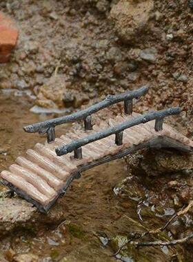 真自在创意仿真小桥摆件树脂装饰品假山盆景微景观布景礼物情人节