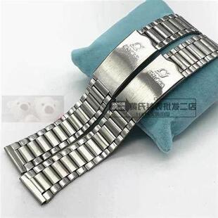 老英纳格钢带不锈钢包片钢带表带平口平头18mm表带金银色手表配件