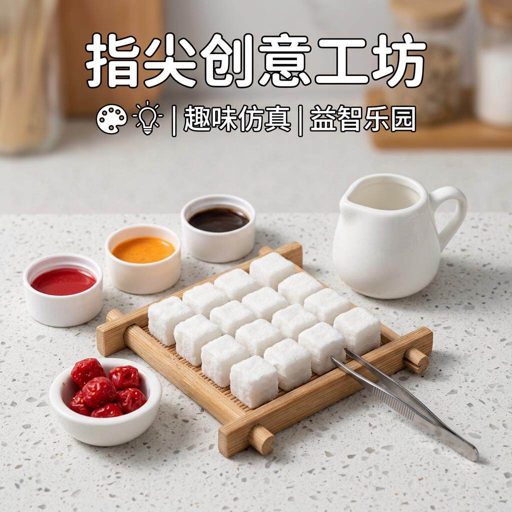 霉豆腐玩具套装儿童制作DIY材料包仿真食物模型史莱姆粘土起泡胶