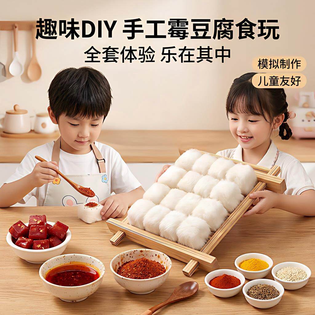 霉豆腐仿真玩具食物模型自制手工diy材料包互动解压2026火爆套装