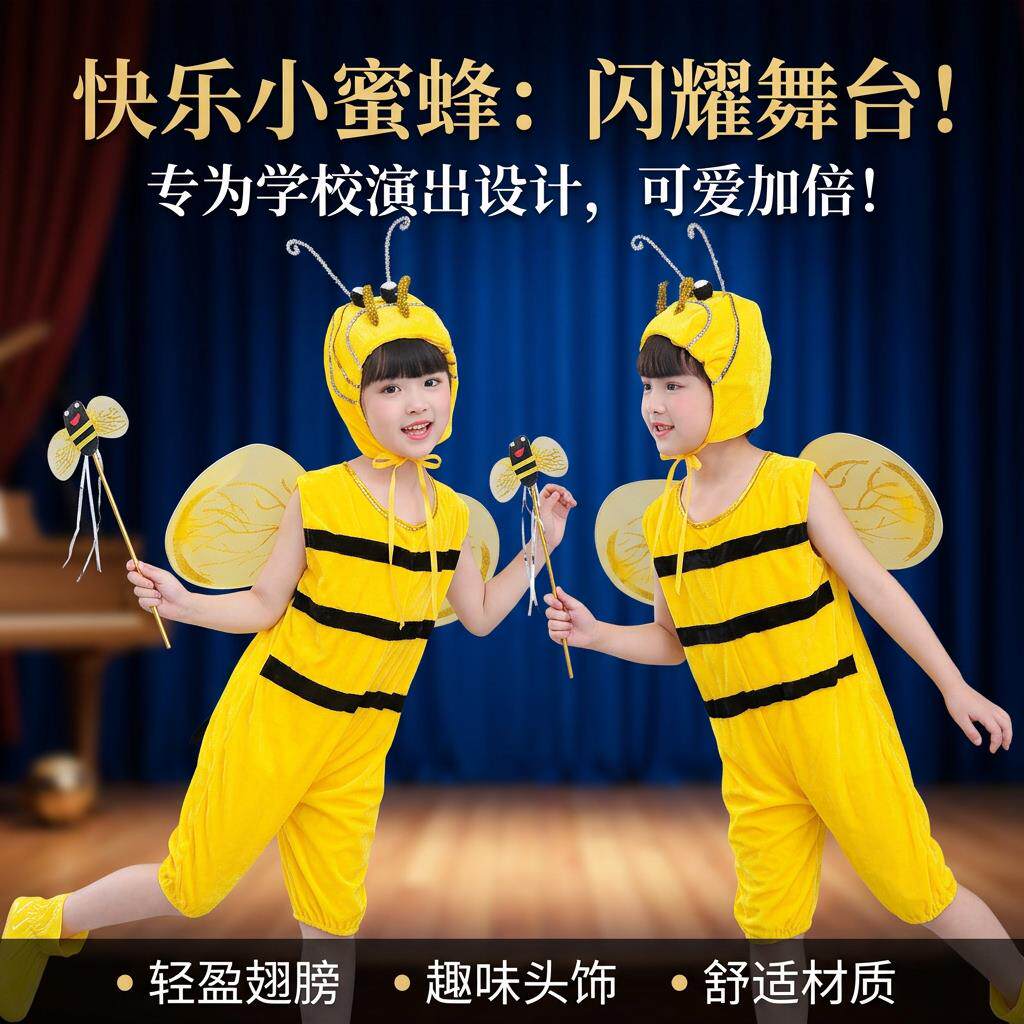 六一儿童演出服小蜜蜂舞蹈服表演服幼儿园动物装演出服装2026新款