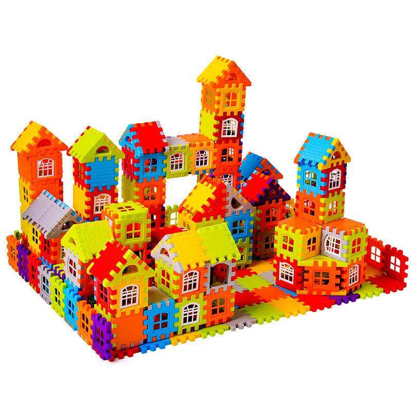 儿童搭房子积木玩具益智拼装3到6岁男孩女孩子智力拼图大颗粒男童,玩具/童车/益智/积木/模型,普通塑料积木,淘宝优惠券,粉丝福利购,淘宝优惠卷